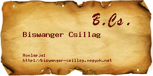 Biswanger Csillag névjegykártya